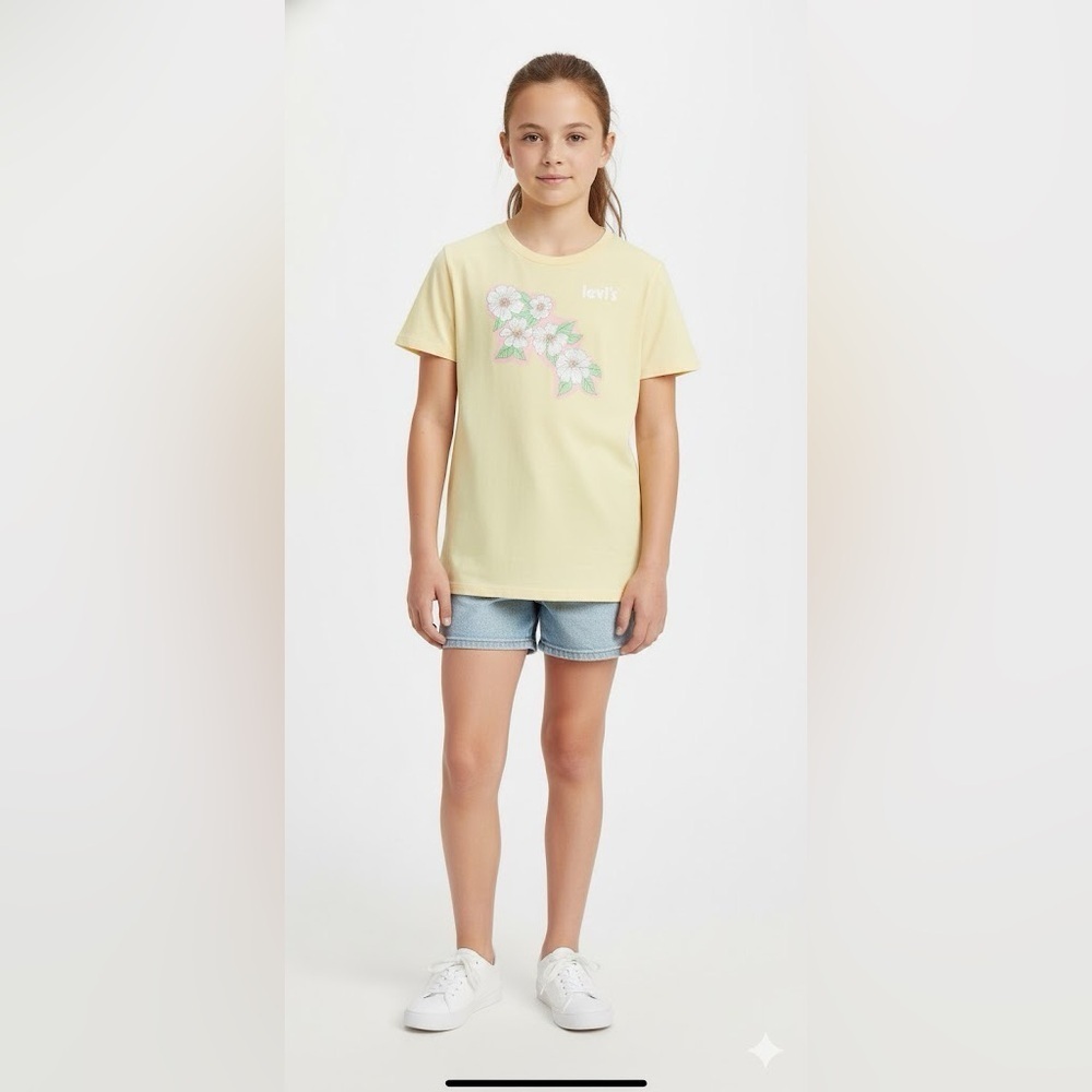 Levi's Yellow and Pink Short Sleeve Tee